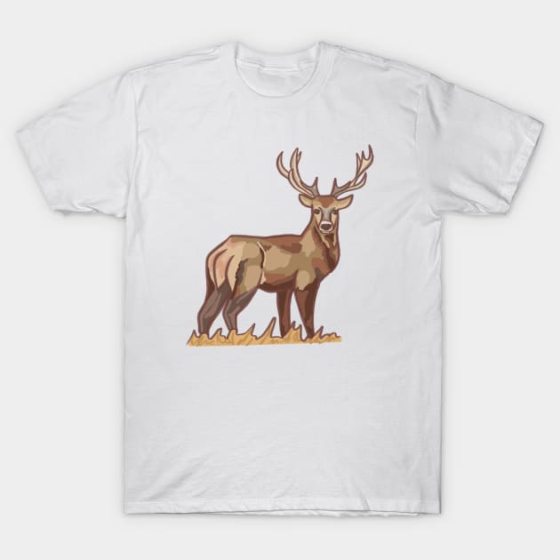 Standing Stag T-Shirt by danyellysdoodles